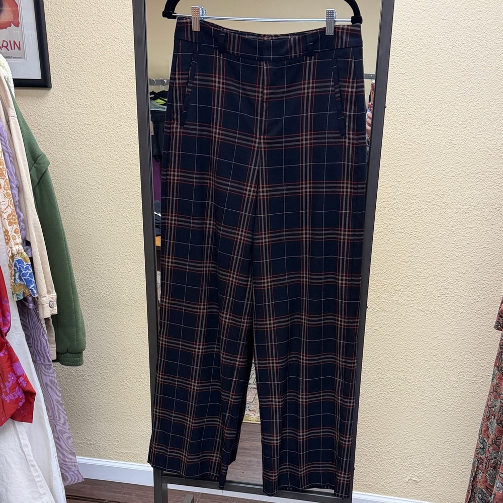 Women’s Black Plaid Dress Pants - Classic Fit